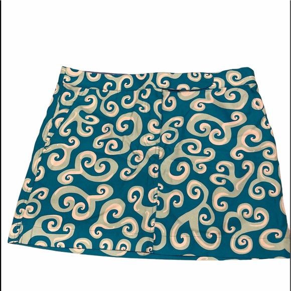 🆕 BERMUDA STYLES SZ14 blue mini skirt w/swir… - Picture 1 of 4